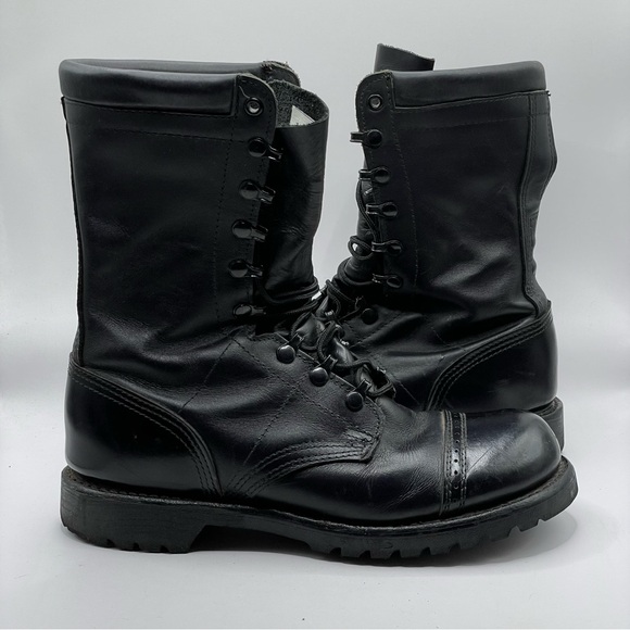 Corcoran 1525 10" USA Black Leather Cap Toe Field Jump Combat Boots Size 8.5 D - Picture 1 of 10